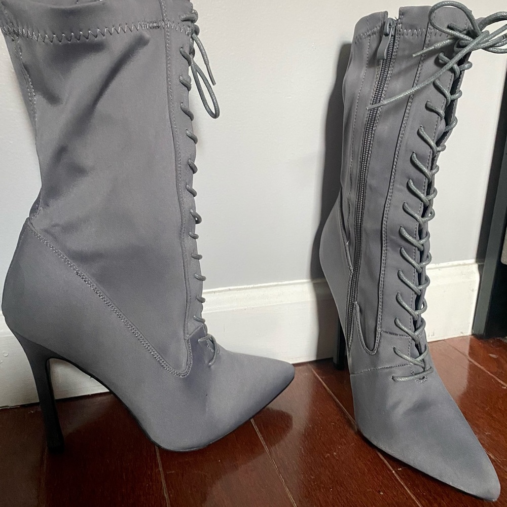Grey Lycra Booties